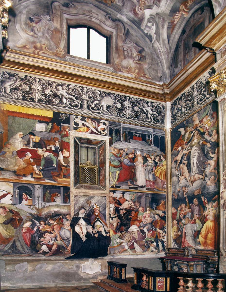 Un dettaglio degli affreschi di Gaudenzio Ferrari nella chiesa di San Cristoforo a Vercelli